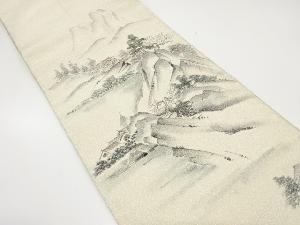 アンティーク　綴れ　手描き風景模様袋帯（材料）